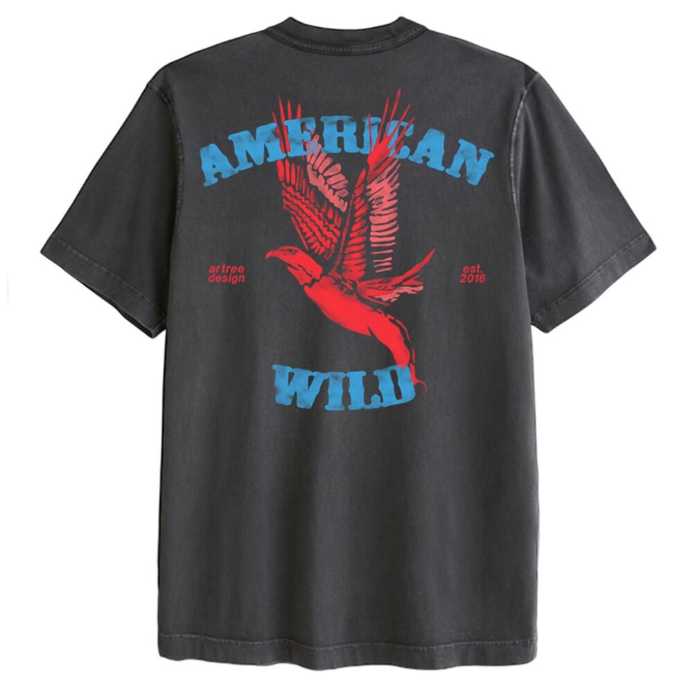 Unisex Vintage Eagle Distressed Oversized Tshirts Women Man Graphic on Back